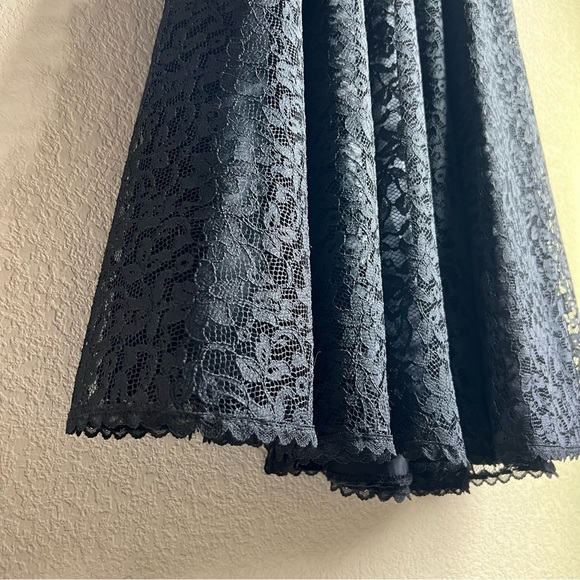 1980's Gunne Sax 50's Style Strapless Black Lace Cocktail Party Dress - Picture 7 of 16